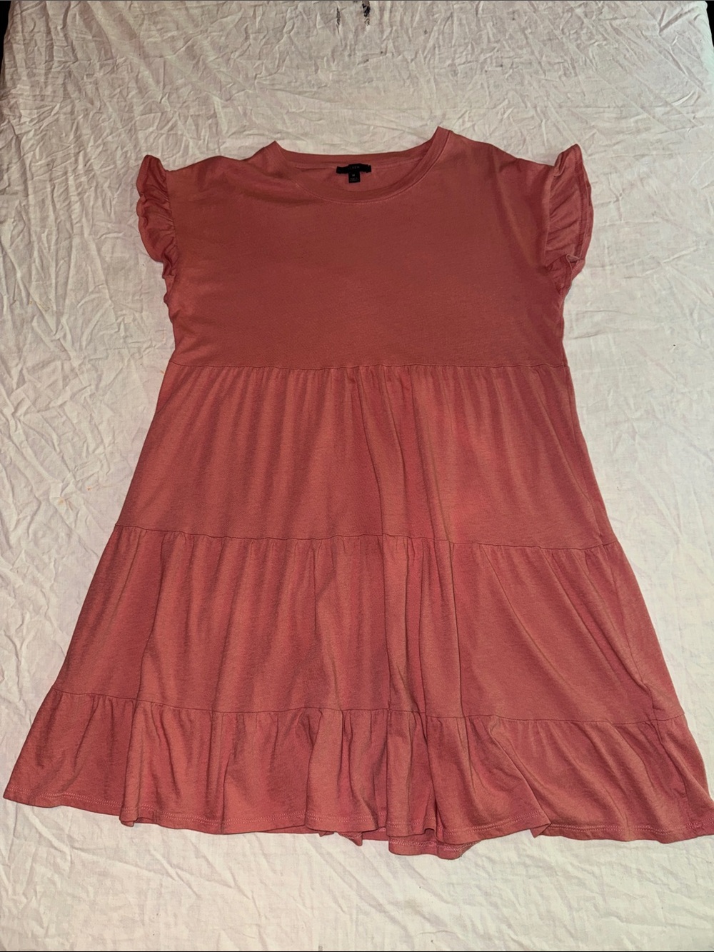 J.Crew Coral Pink Tiered Knit Mini Dress